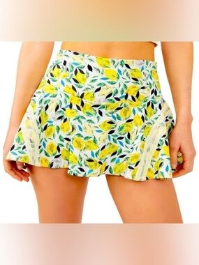 FP Movement by Free People Yellow Lemon Floral Tennis Mini Skort SZ LARGE